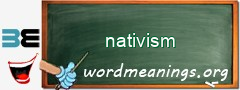 WordMeaning blackboard for nativism